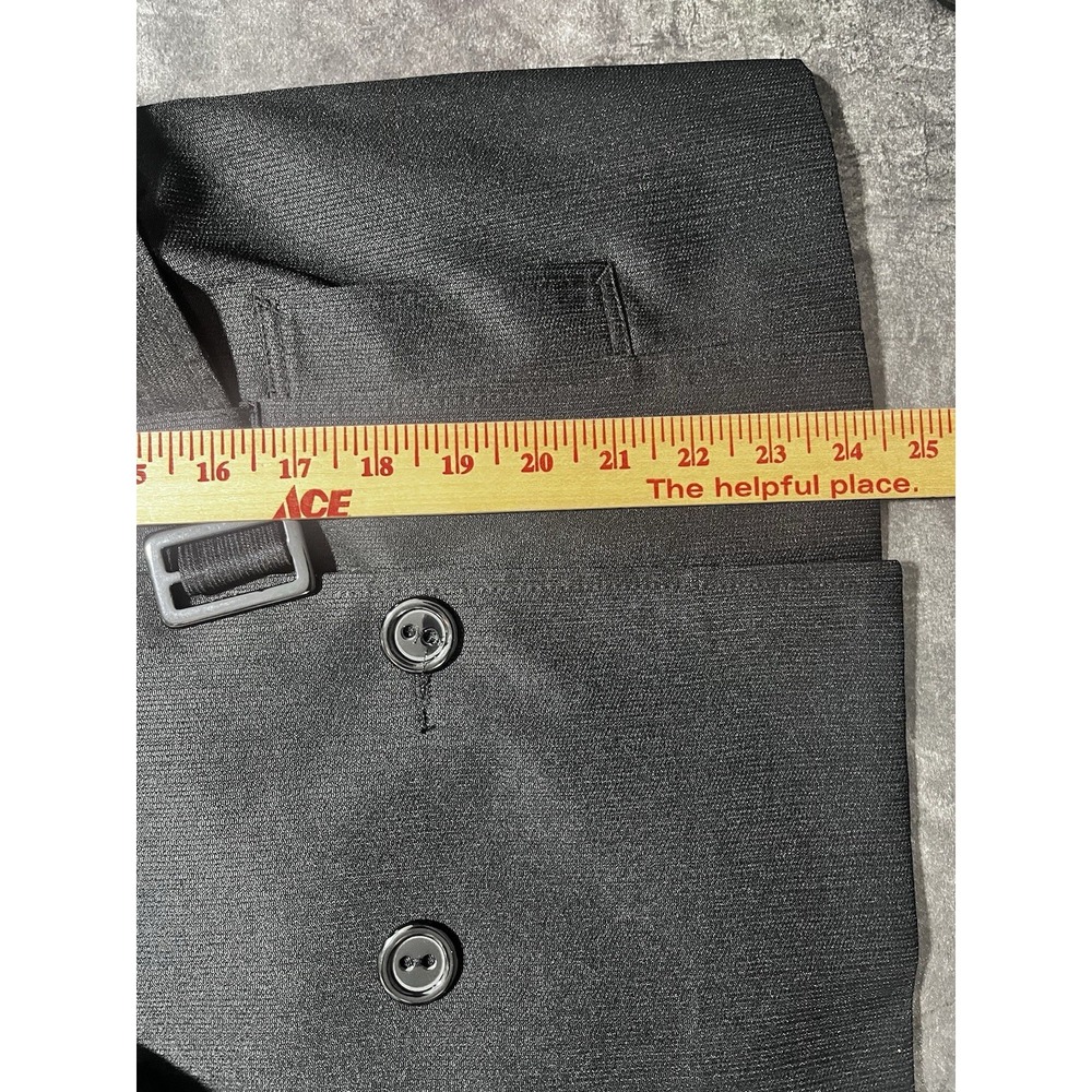 Giorgio Sant' Angelo Black Lined Belted Blazer Button Classic Size 12 Petite - Picture 7 of 8